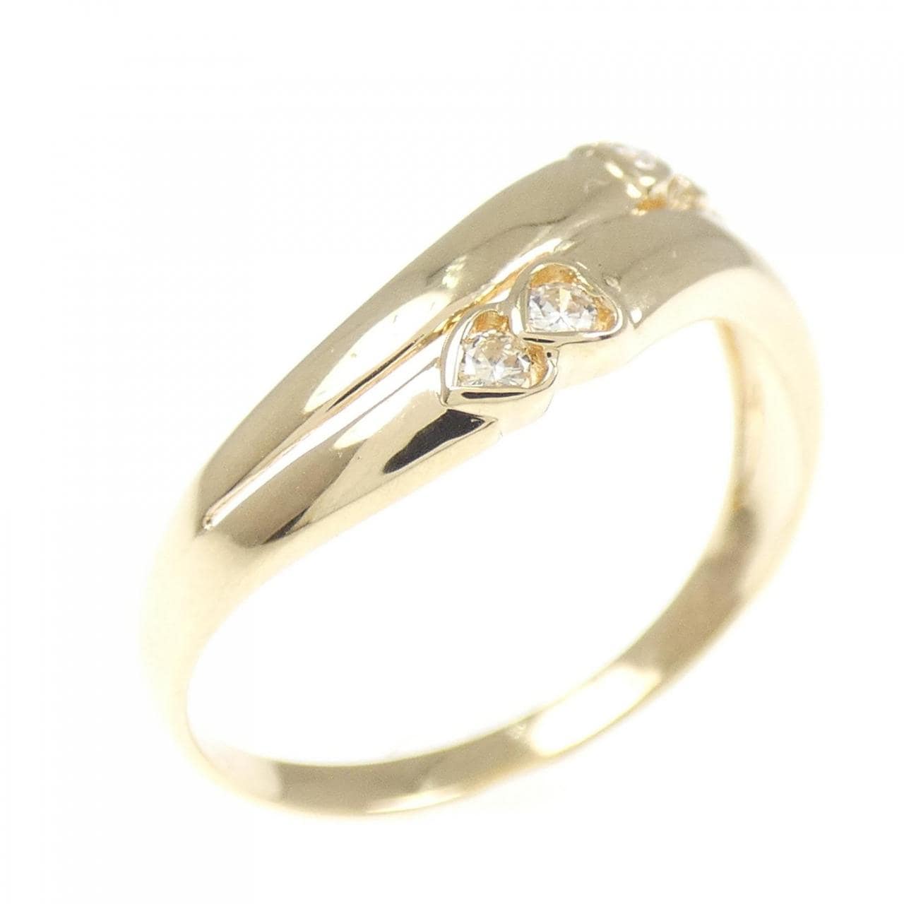 K18YG heart Diamond ring 0.07CT