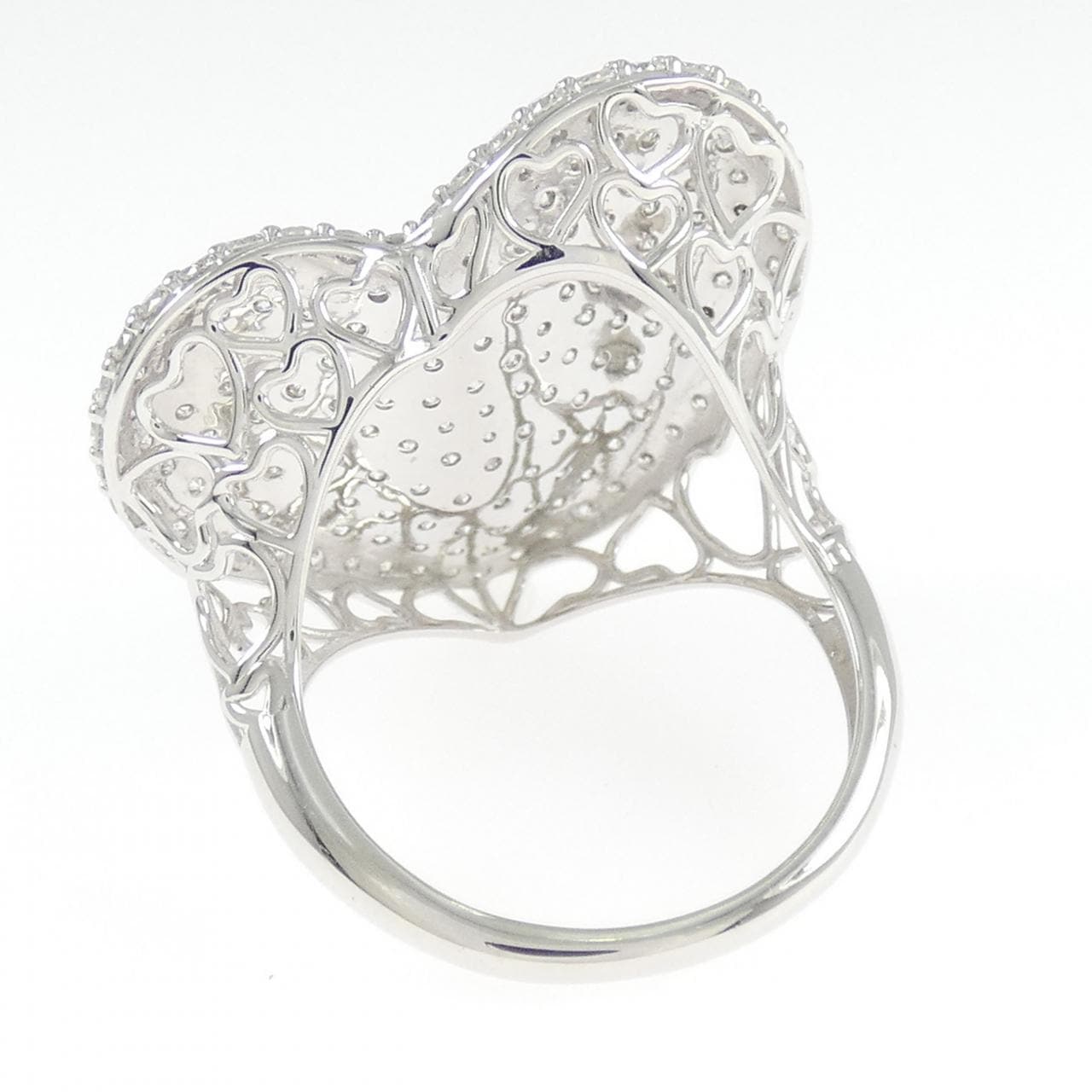 K18WG ハート ダイヤモンド リング 2.00CT