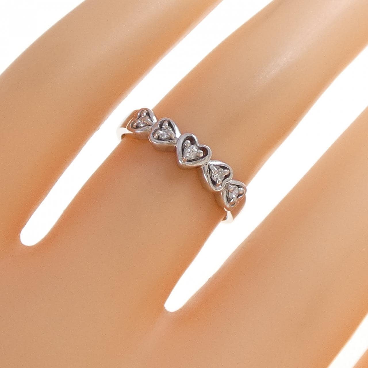 PT900 ハート ダイヤモンド リング 0.08CT