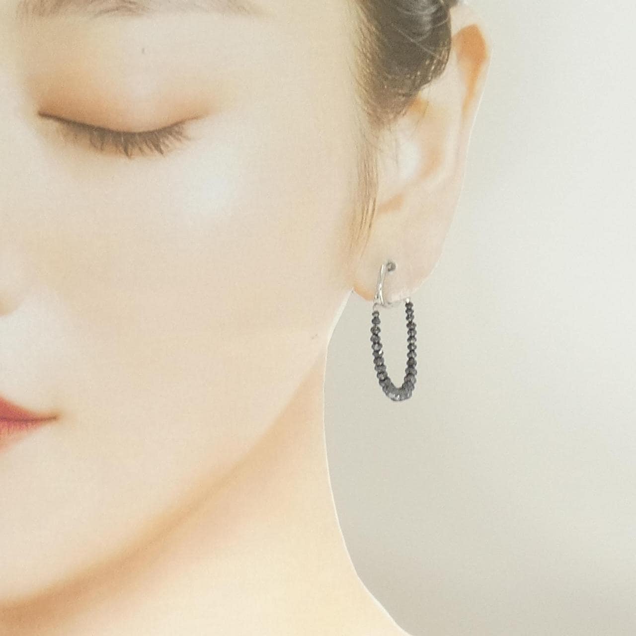 K14WG ダイヤモンド ピアス 3.5CT