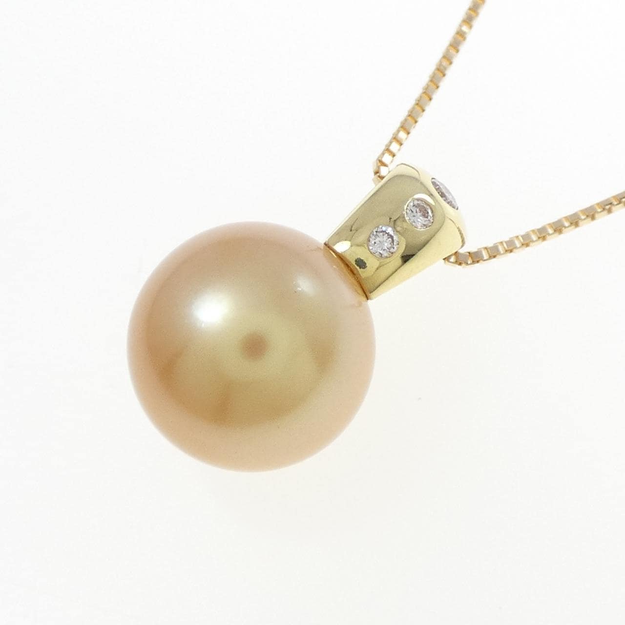 K18YG 白蝶パール ネックレス 11.6mm