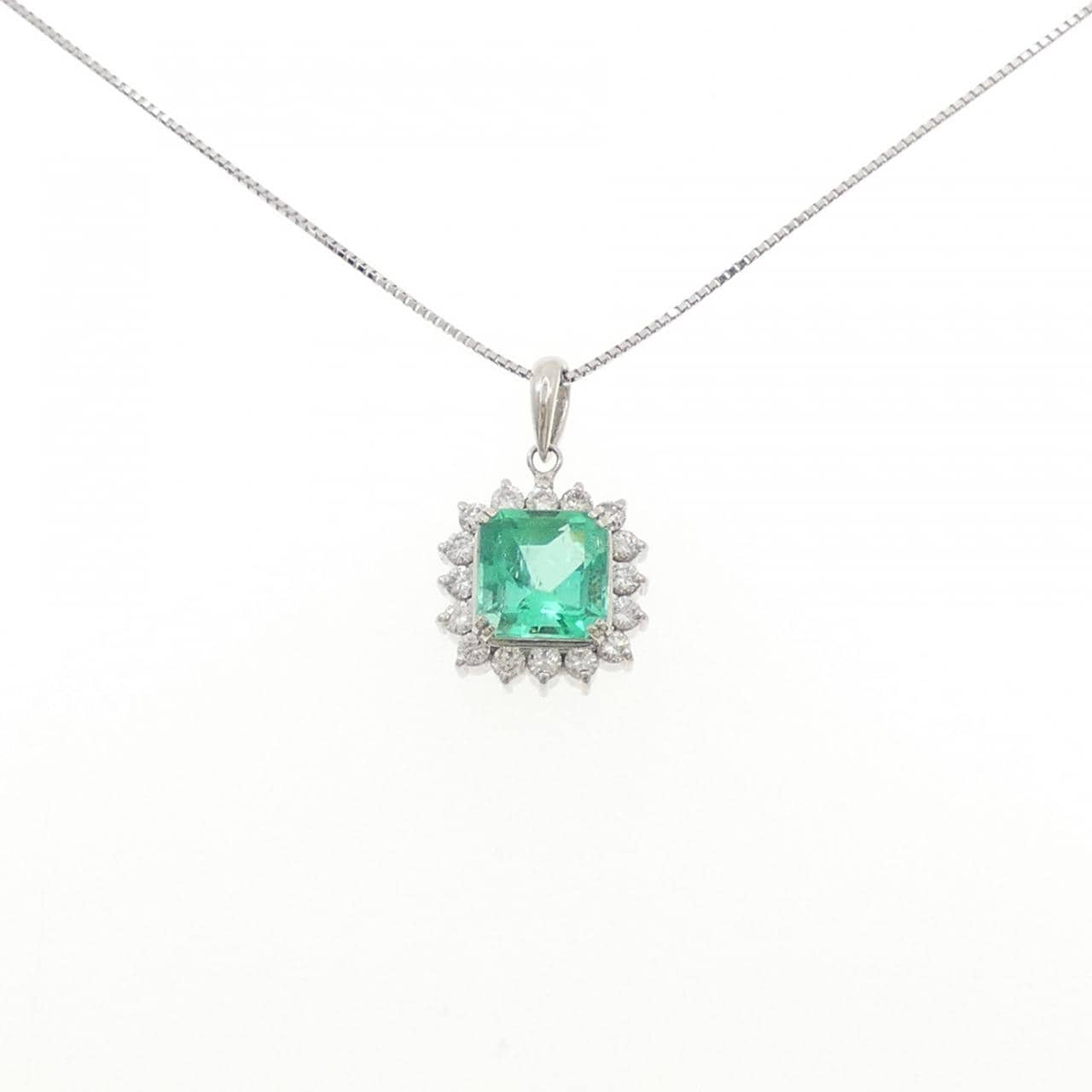PT900/PT850 エメラルド ネックレス 2.10CT
