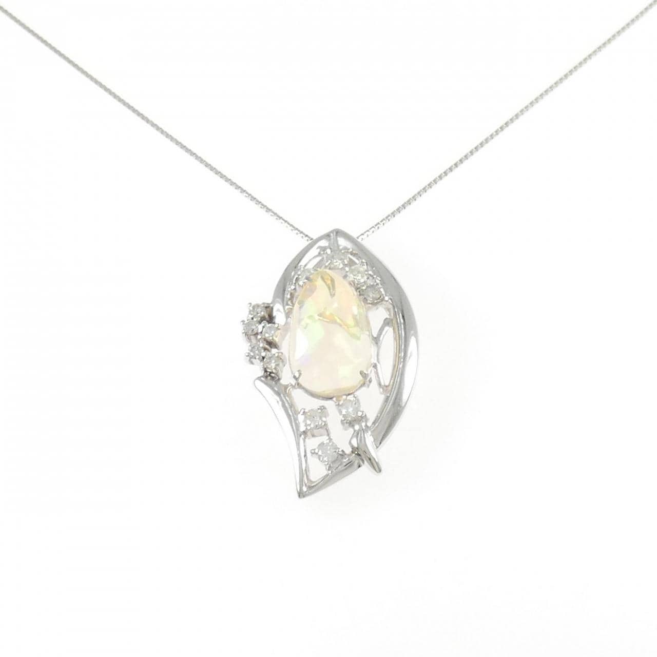 K18WG オパール ネックレス 3.34CT