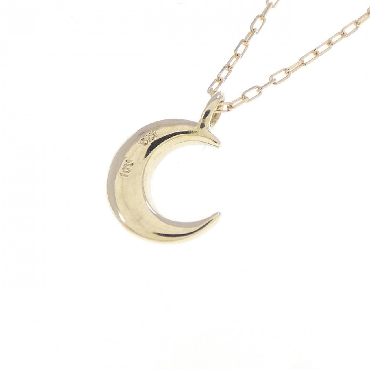 K10YG ムーン ダイヤモンド ネックレス 0.01CT