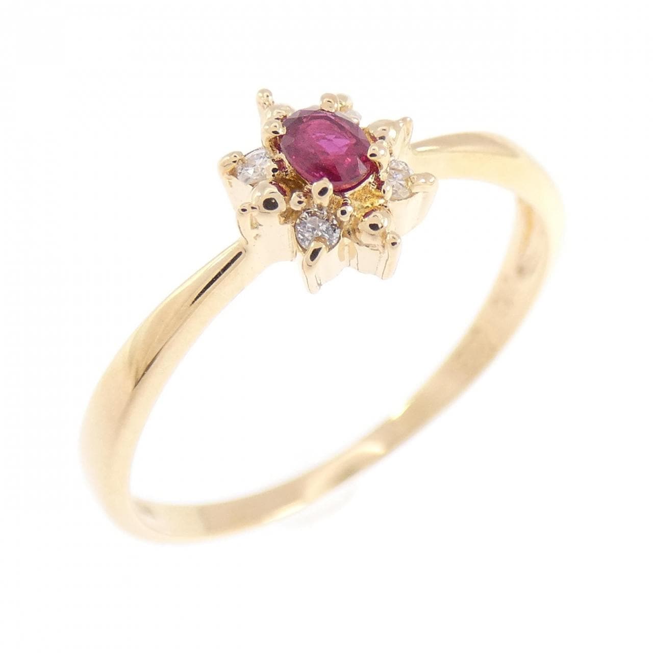 K18YG ルビー リング 0.10CT