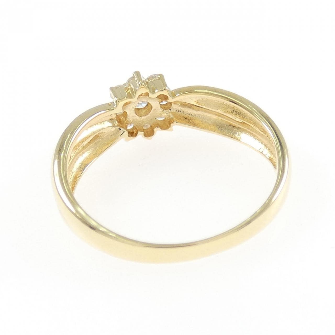 K18YG フラワー ダイヤモンド リング 0.22CT