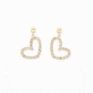K18YG 2WAY ハート ダイヤモンド ピアス 0.86CT