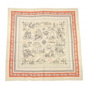 エルメス HERMES TATOUAGES MARINS BANDANA H243374S カレジェアン140 ショール
