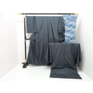 【未使用品】男物　【大島紬】１００山　きもの・羽織・長襦袢　３点セット