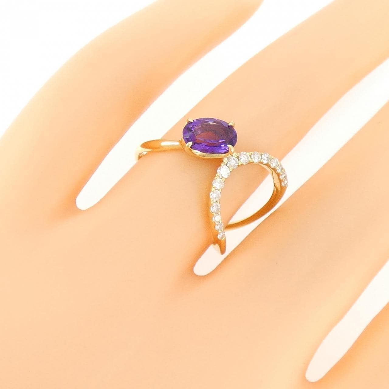 K18YG アメジスト リング 0.64CT
