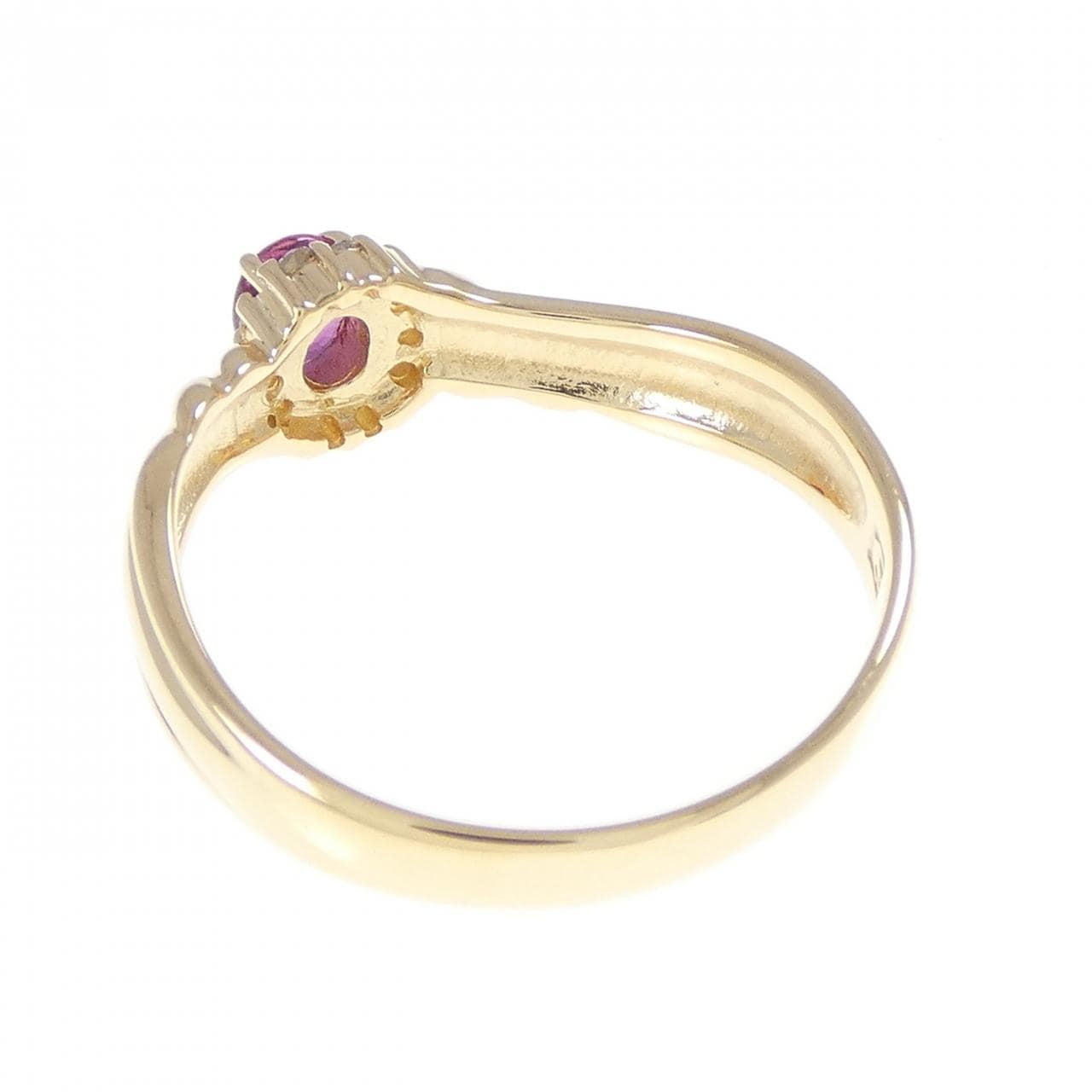 K18YG ルビー リング 0.22CT