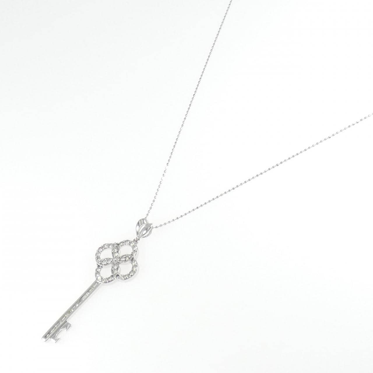 K18WG キー ダイヤモンド ネックレス 0.62CT