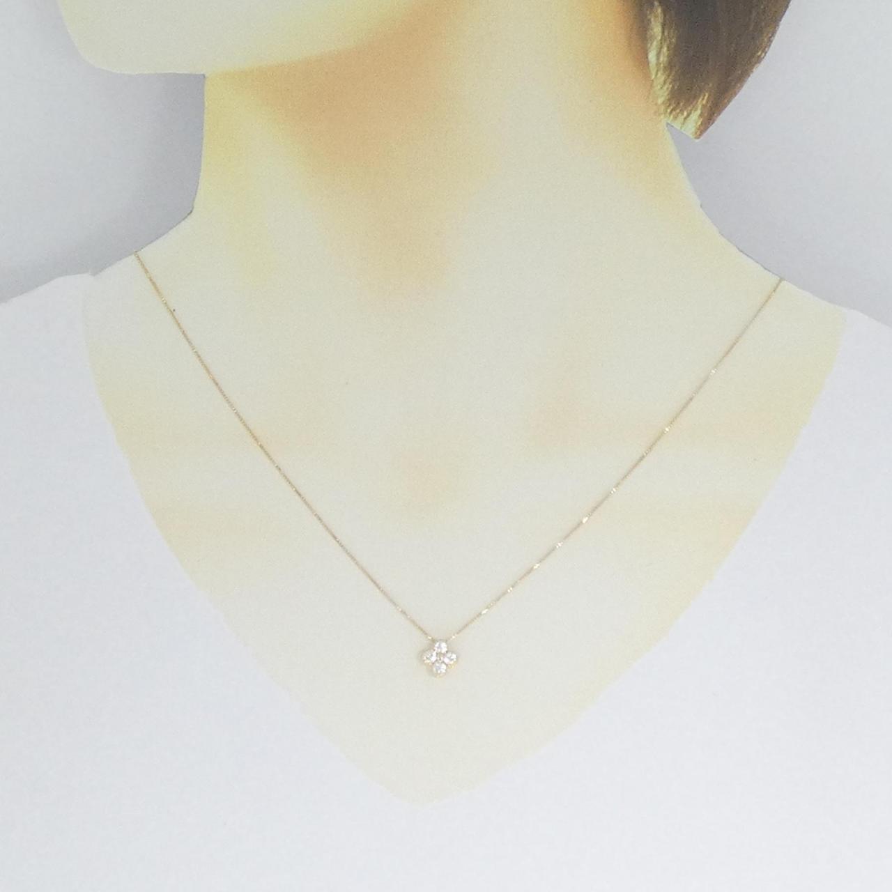 【新品】K18YG フラワー ダイヤモンド ネックレス 0.250CT