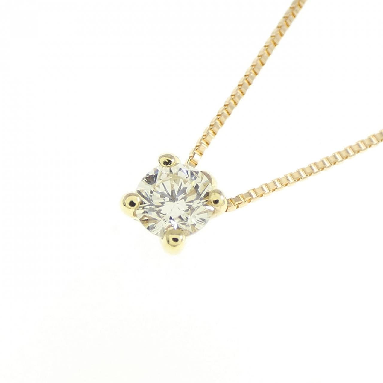 K18YG Solitaire Diamond Necklace 0.18CT
