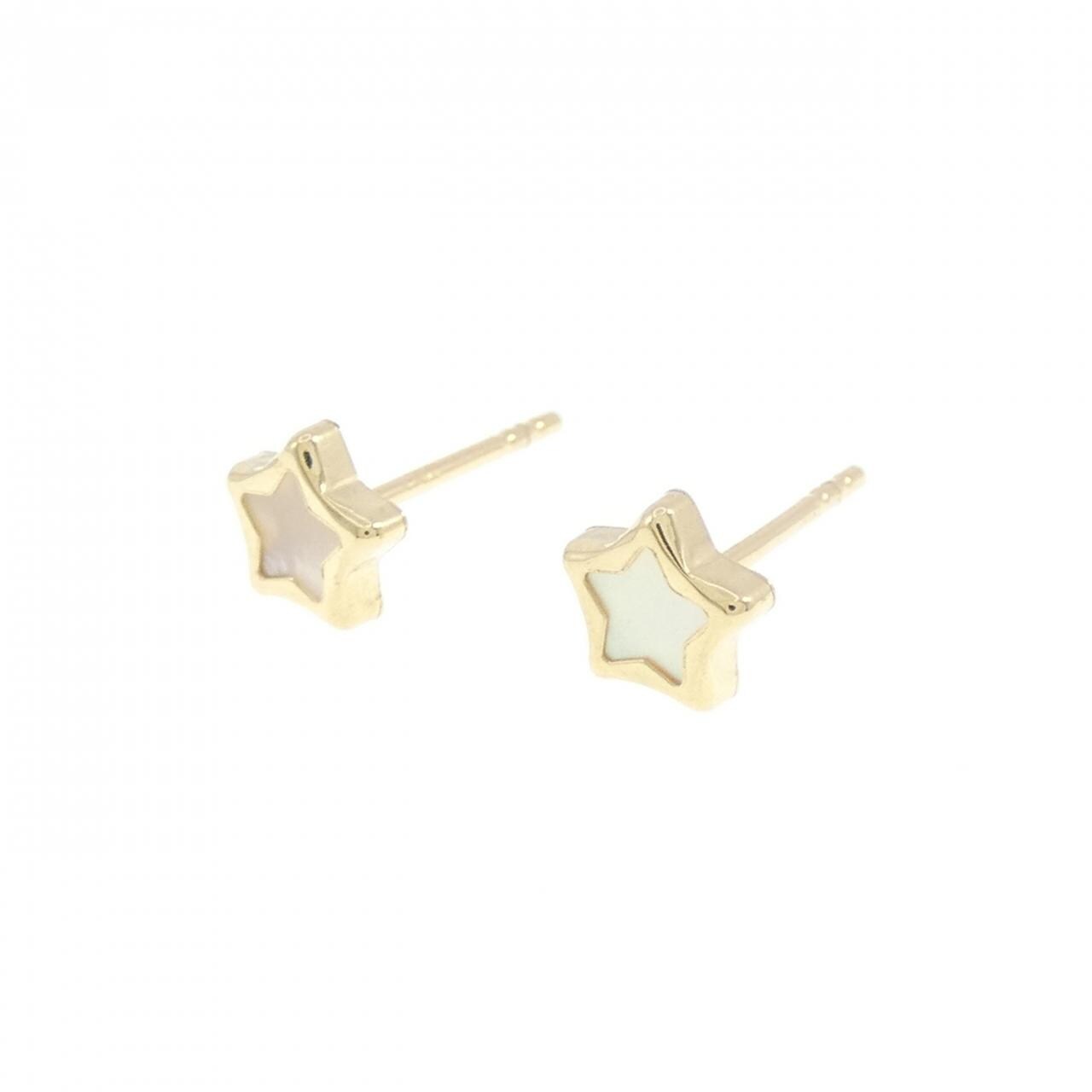 【新品】750YG スター マザーオブパール ピアス