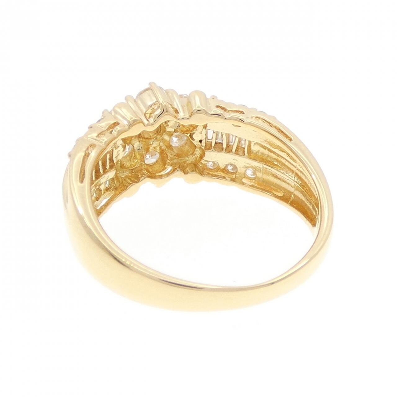 K18YG フラワー ダイヤモンド リング 1.00CT