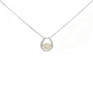 PT900/K18YG/PT850 ホースシュー ダイヤモンド ネックレス 0.40CT