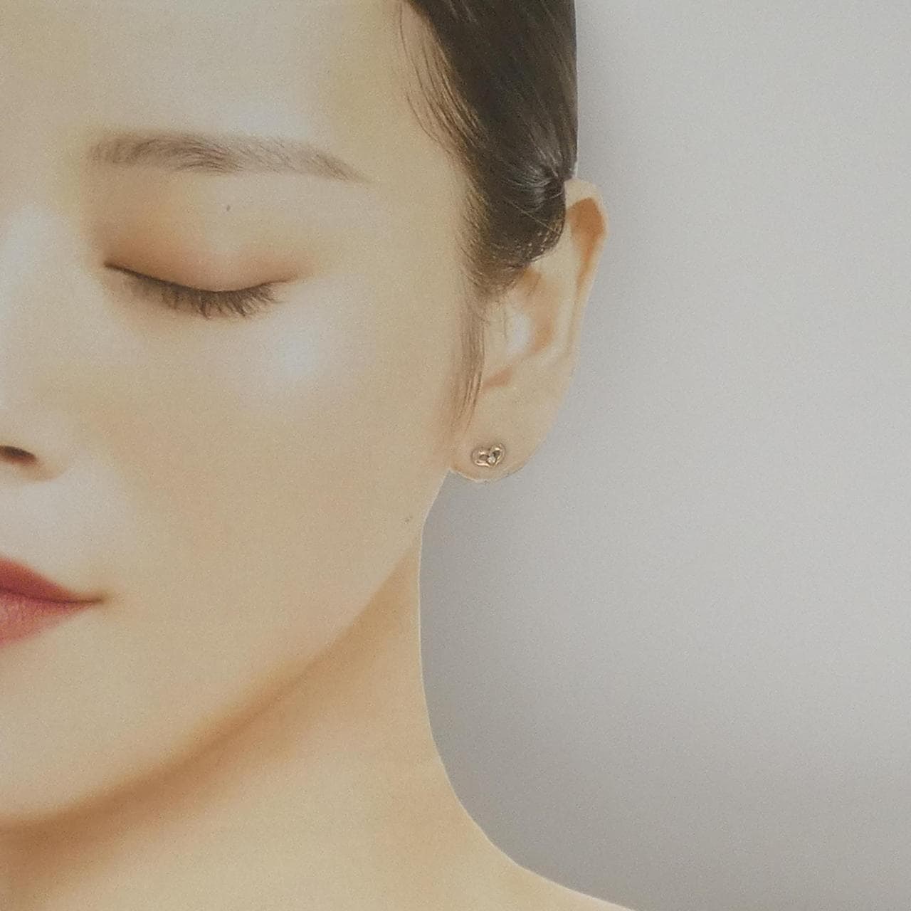 K18PG ハート ダイヤモンド ピアス 0.02CT