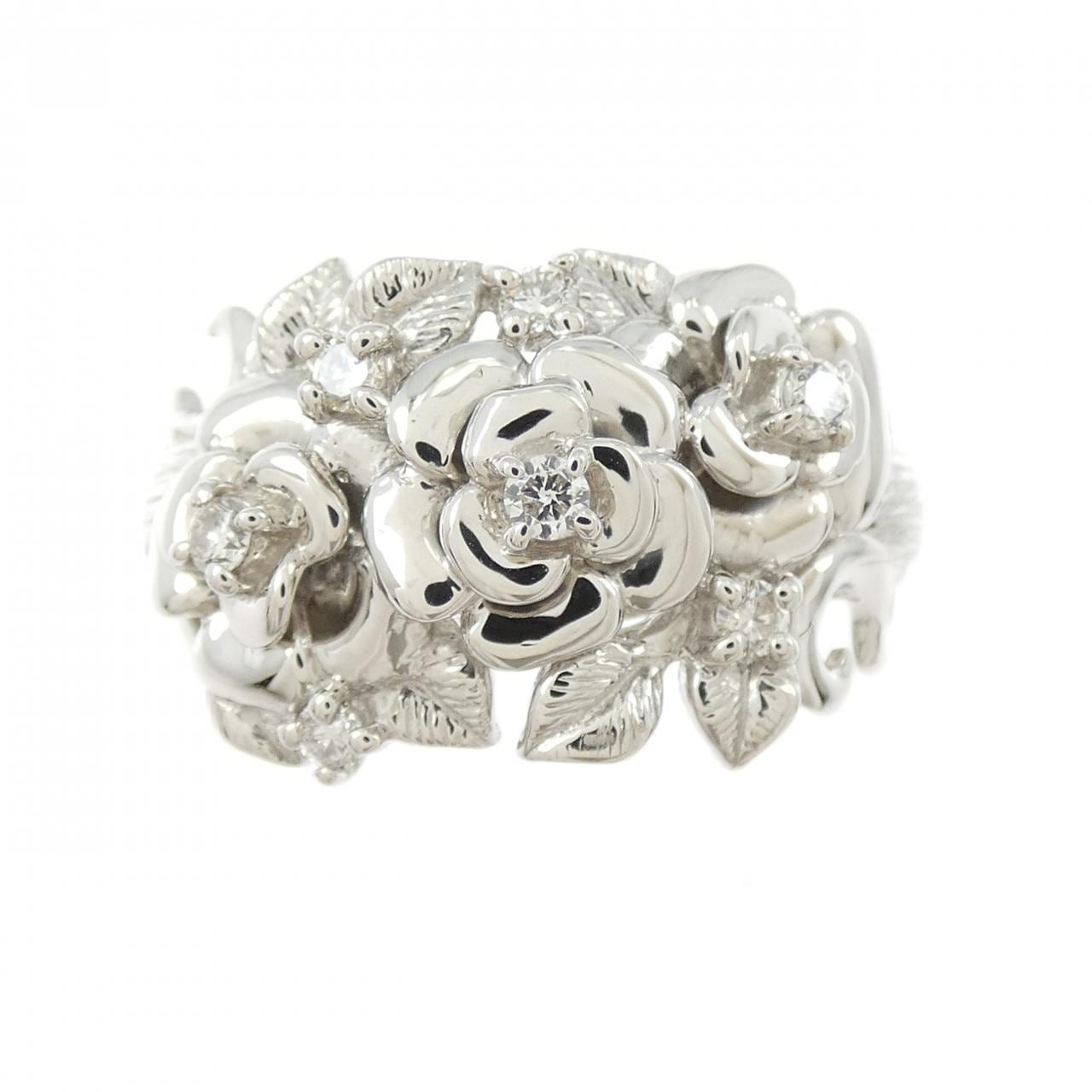 PT999 フラワー ダイヤモンド リング 0.16CT