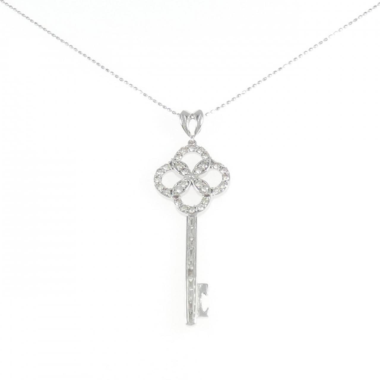 K18WG キー ダイヤモンド ネックレス 0.62CT