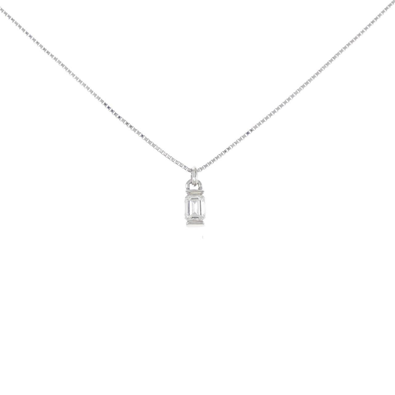 PT999 Diamond Necklace 0.235CT D VS2 Emerald Cut