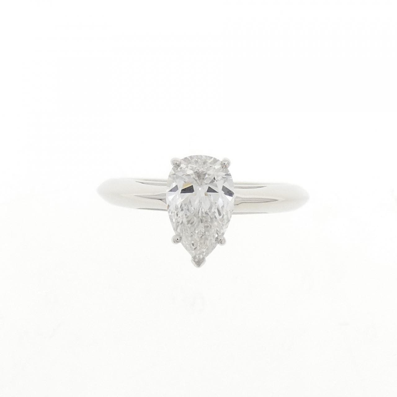 ティファニー ペアシェイプ エンゲージメントリング リング 0.76CT E IF