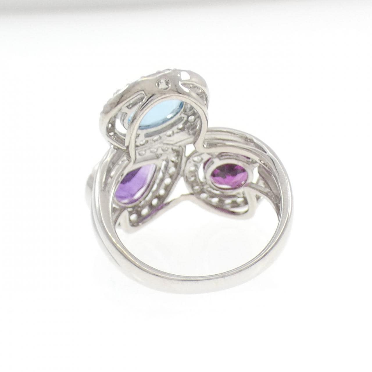 K18WG カラーストーン リング