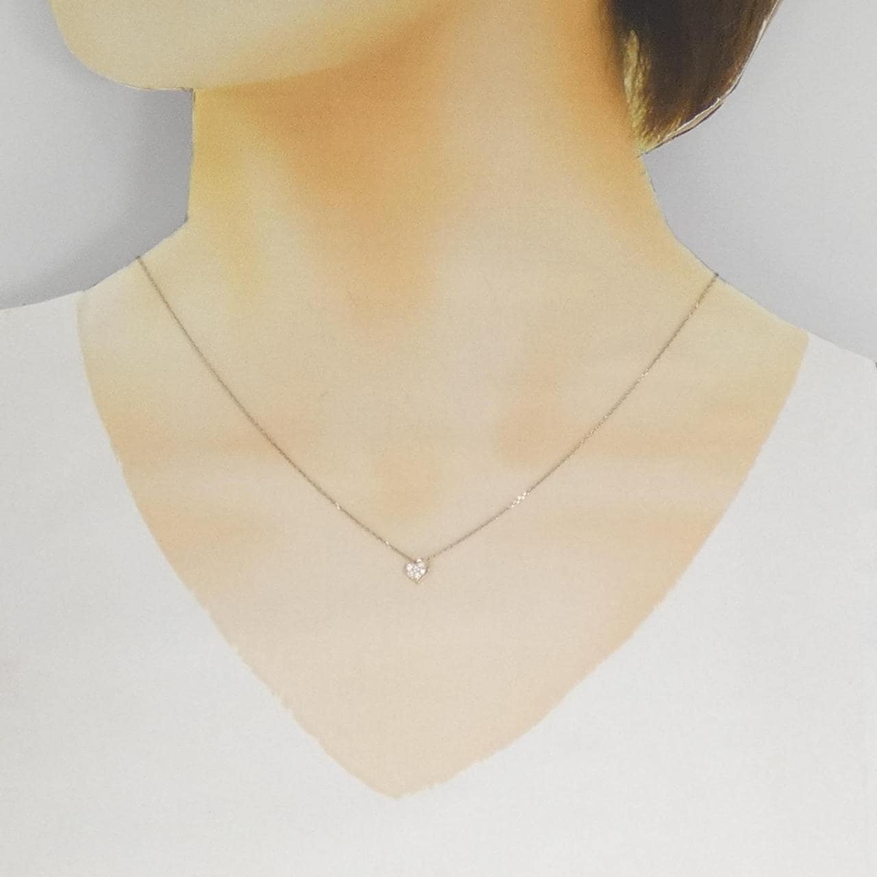 スタージュエリー ハート ダイヤモンド ネックレス 0.06CT