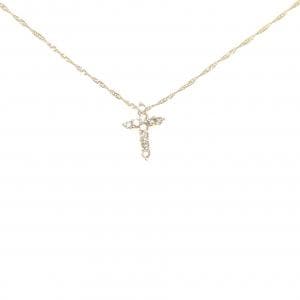 K18YG クロス ダイヤモンド ネックレス 0.15CT