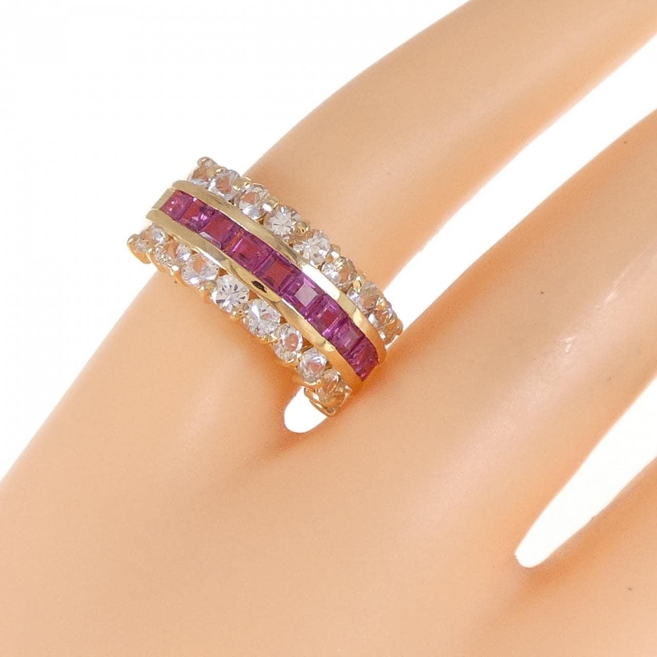 K18YG ルビー リング 0.75CT