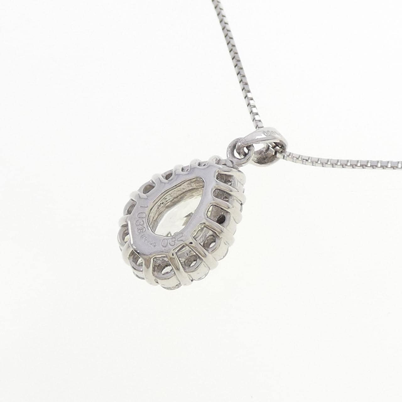 PT900/PT850 ダイヤモンド ネックレス 1.038CT M SI1 ペアシェイプ