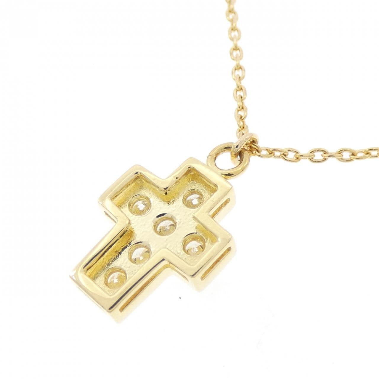K18YG クロス ダイヤモンド ネックレス 0.30CT