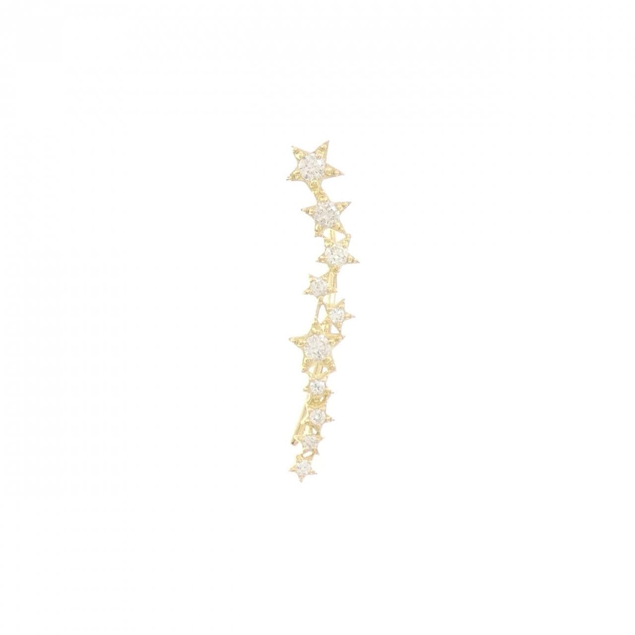 K18YG スター ダイヤモンド ピアス 0.25CT 片耳