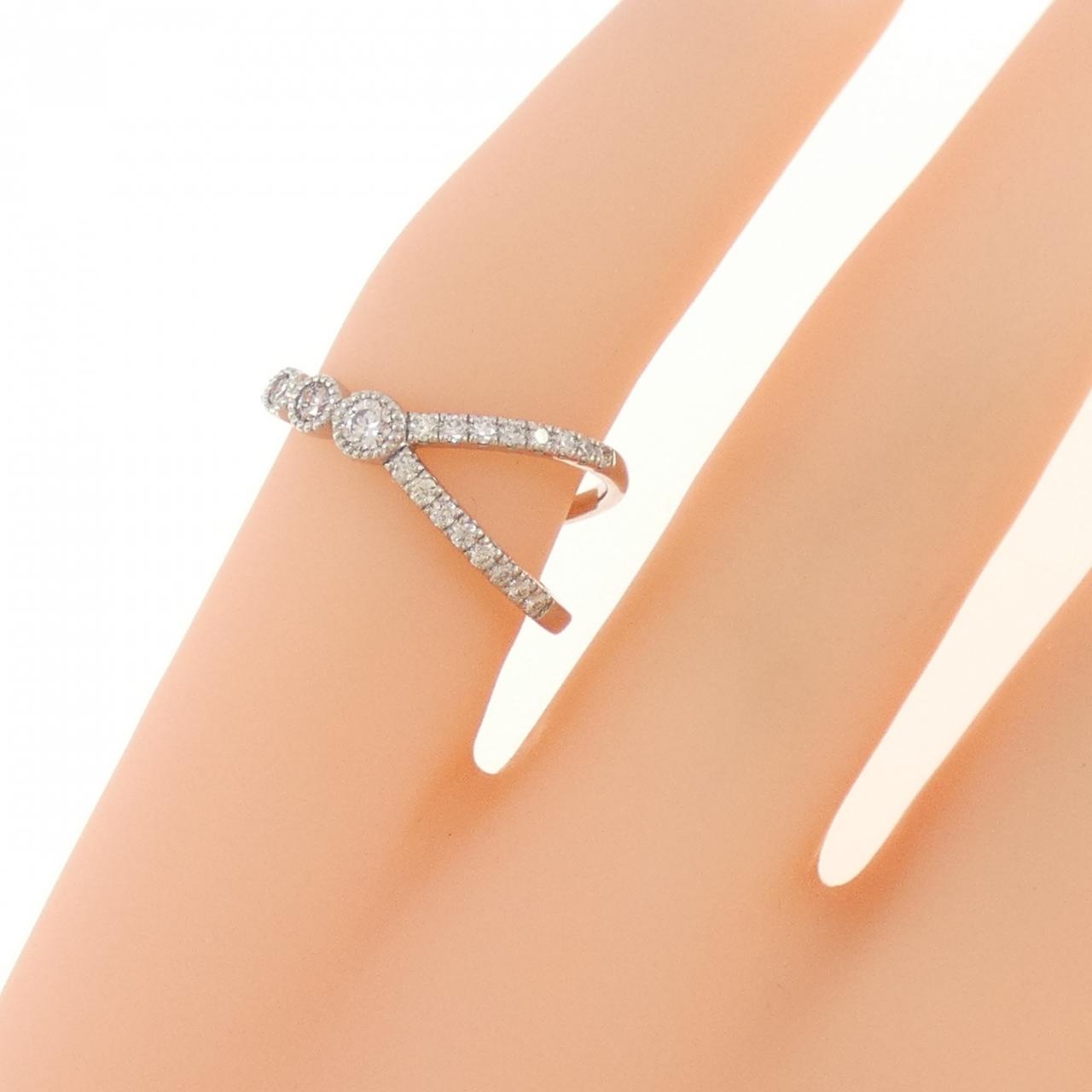 【新品】PT950 ダイヤモンド ピンキー リング 0.22CT