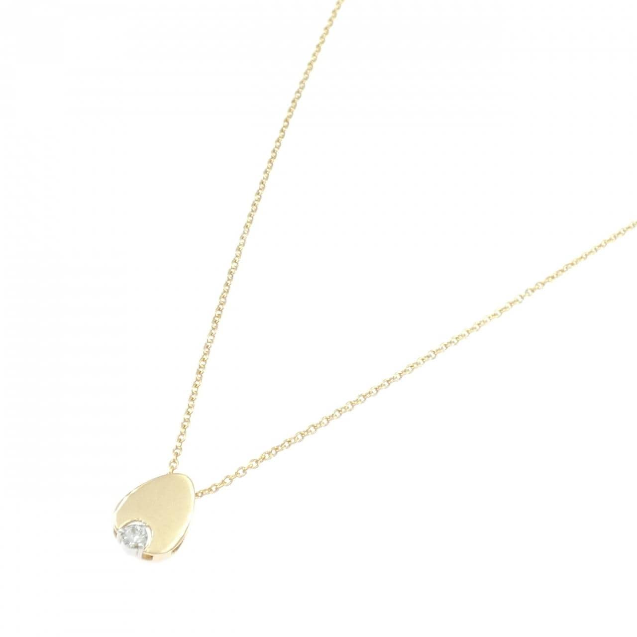 K18YG/PT ダイヤモンド ネックレス 0.10CT