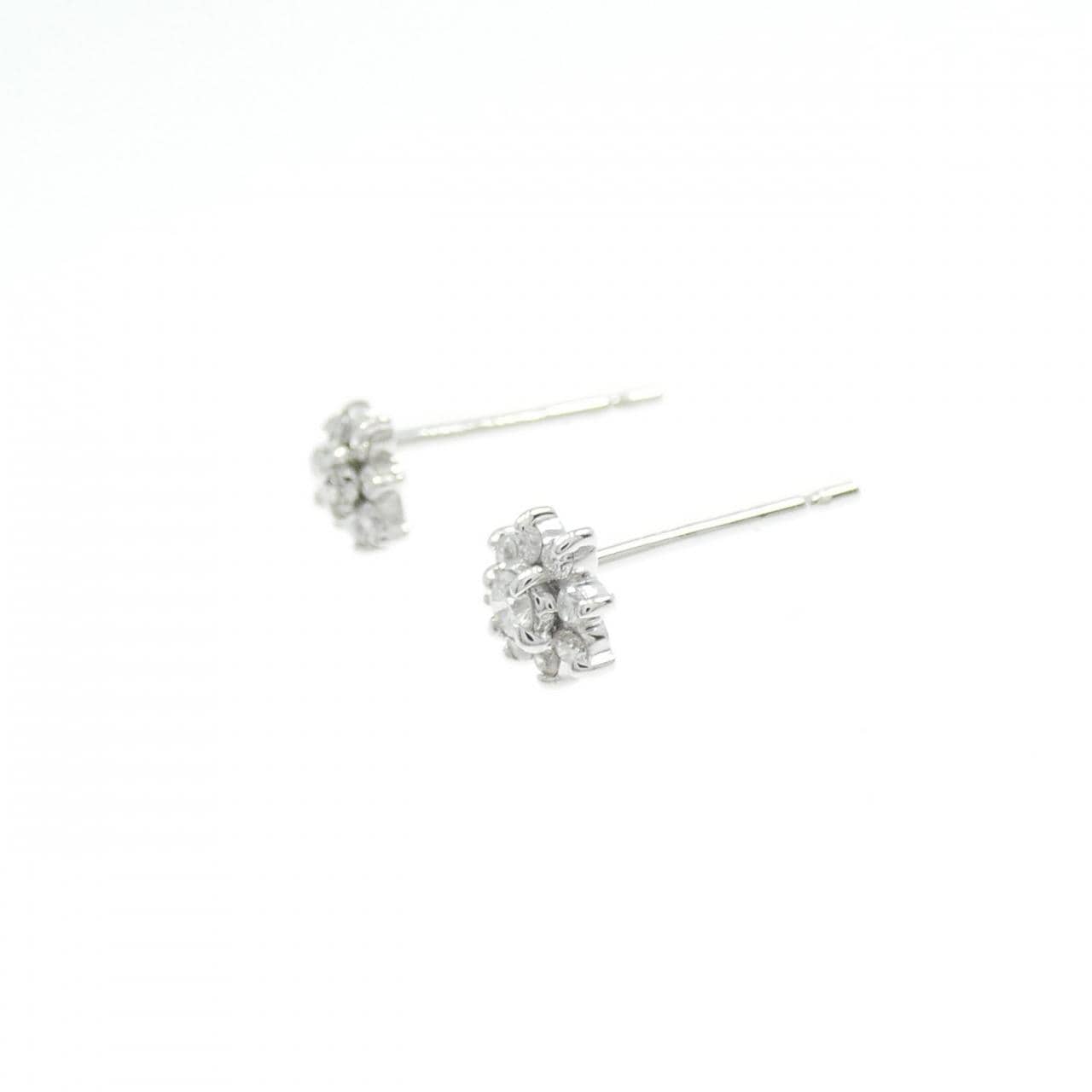 K14WG ダイヤモンド ピアス 0.14CT