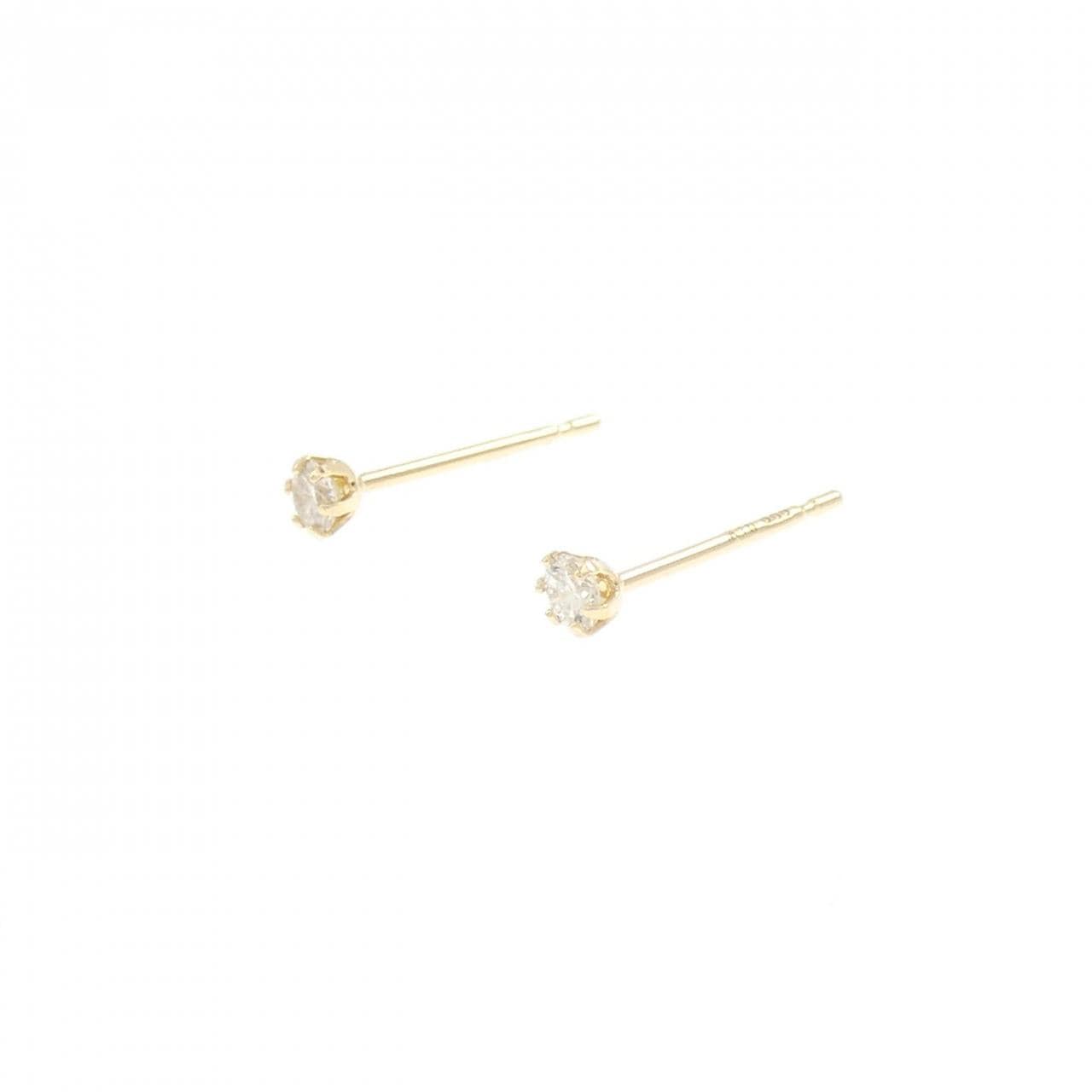 K18YG ソリティア ダイヤモンド ピアス 0.10CT