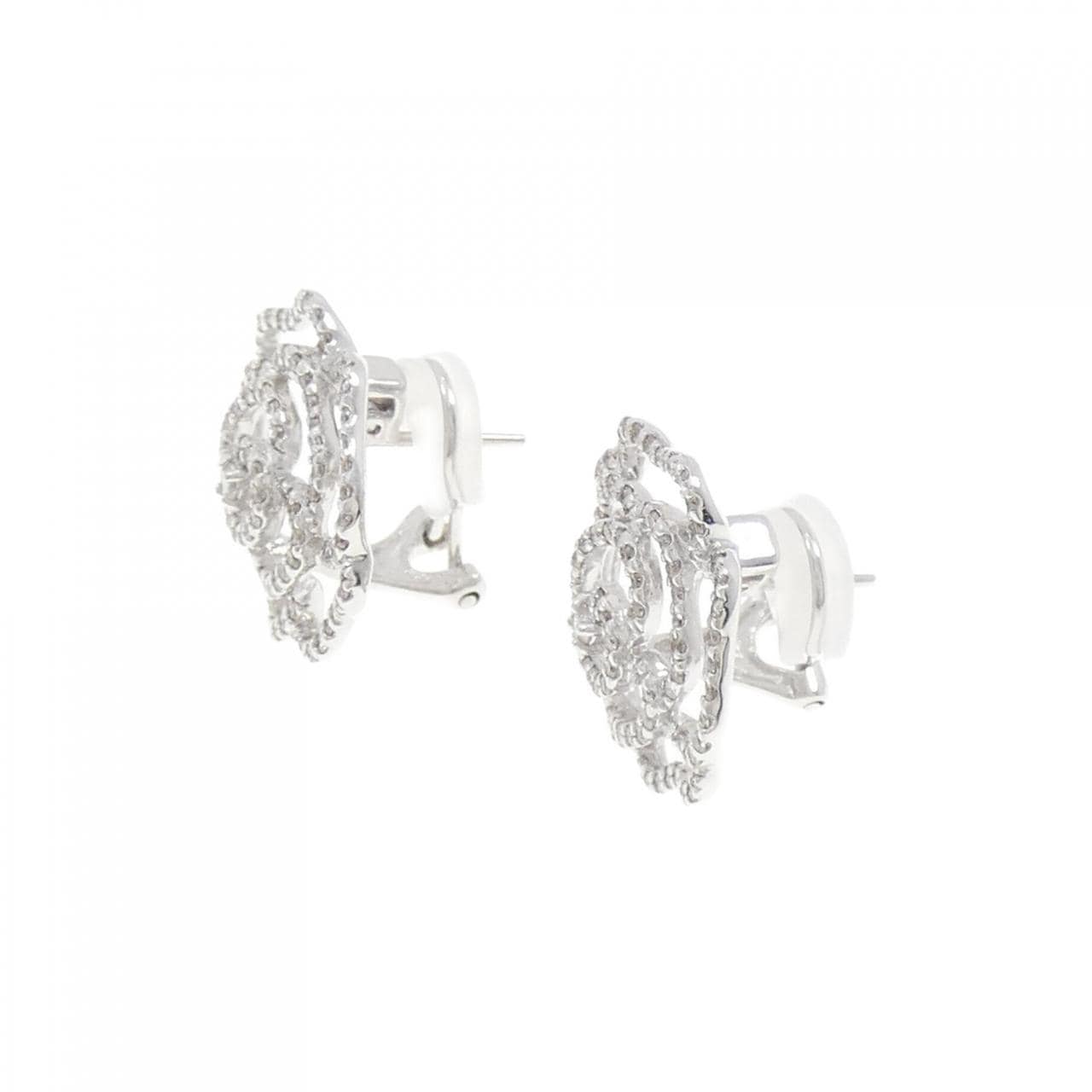 K18WG Rose Diamond Earrings 1.00CT