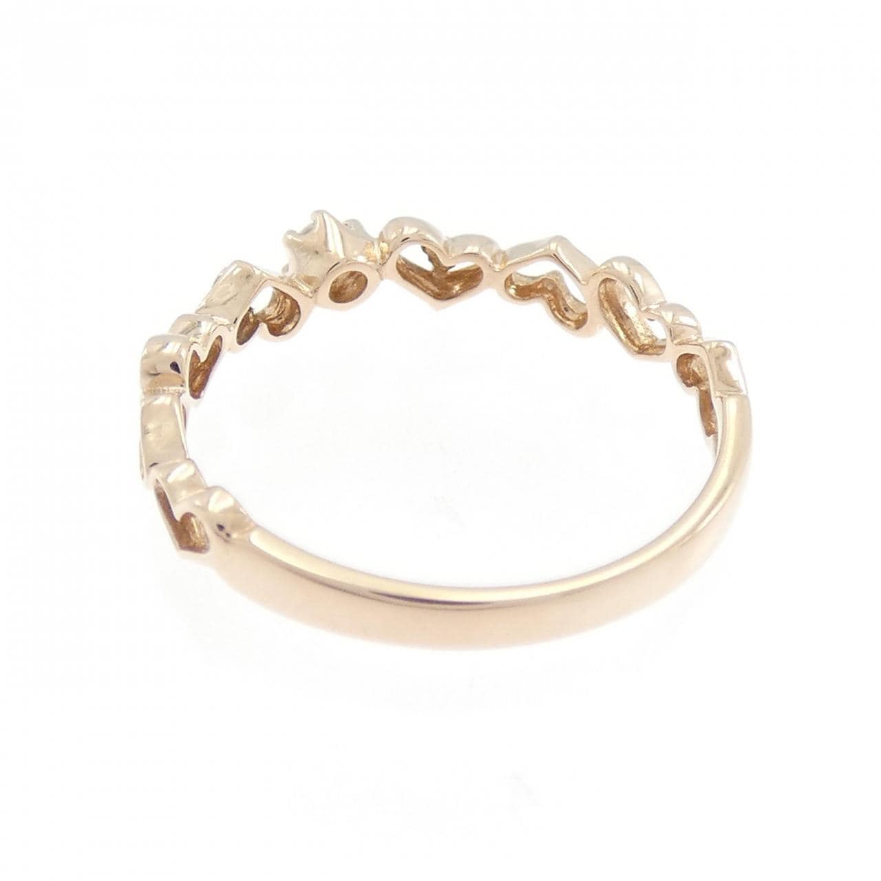 K10PG ハート ダイヤモンド リング