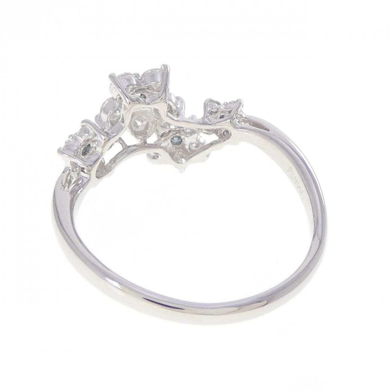 PT900 フラワー ダイヤモンド リング 0.10CT