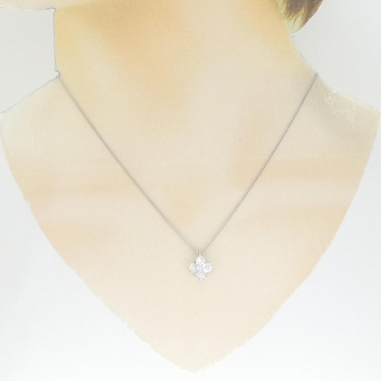 PT900/PT850 フラワー ダイヤモンド ネックレス 1.00CT