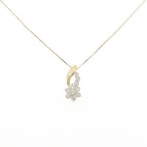 K18YG フラワー ダイヤモンド ネックレス 0.50CT