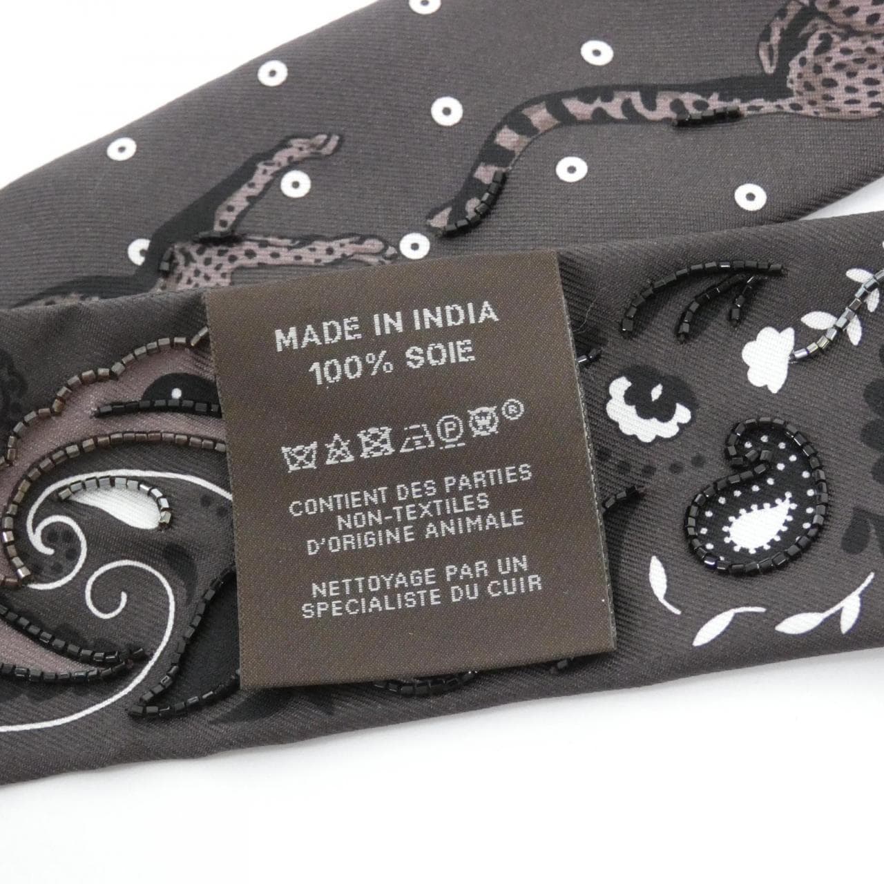 エルメス GUEPARD BANDANA ツイリー フリンジ 854179S スカーフ