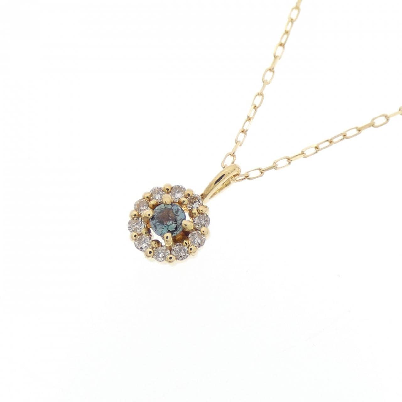 K18YG アレキサンドライト ネックレス 0.03CT