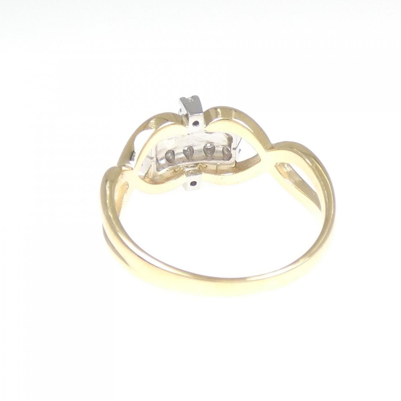 K18YG/PT ダイヤモンド リング 0.15CT