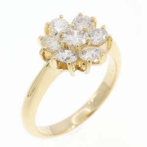 K18YG フラワー ダイヤモンド リング 0.74CT