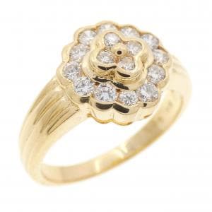 K18YG フラワー ダイヤモンド リング 0.50CT