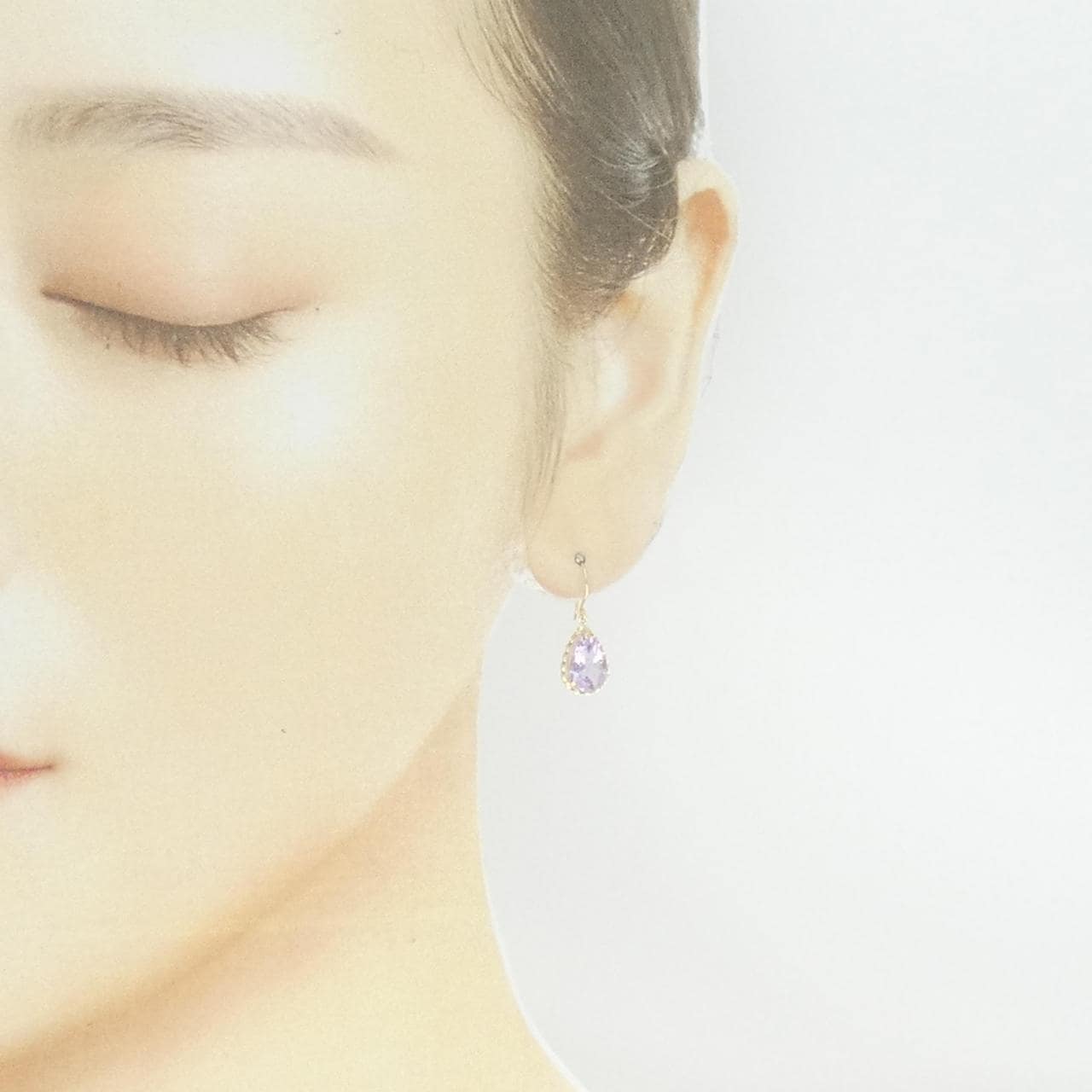 [新品] K18YG 紫水晶耳环