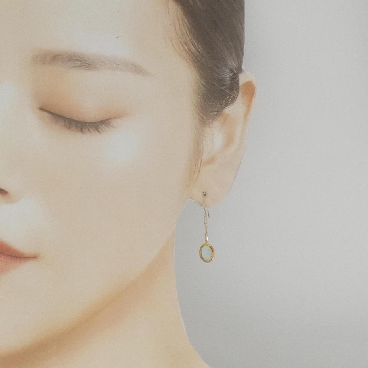 [BRAND NEW] K10YG Chalcedony Earrings