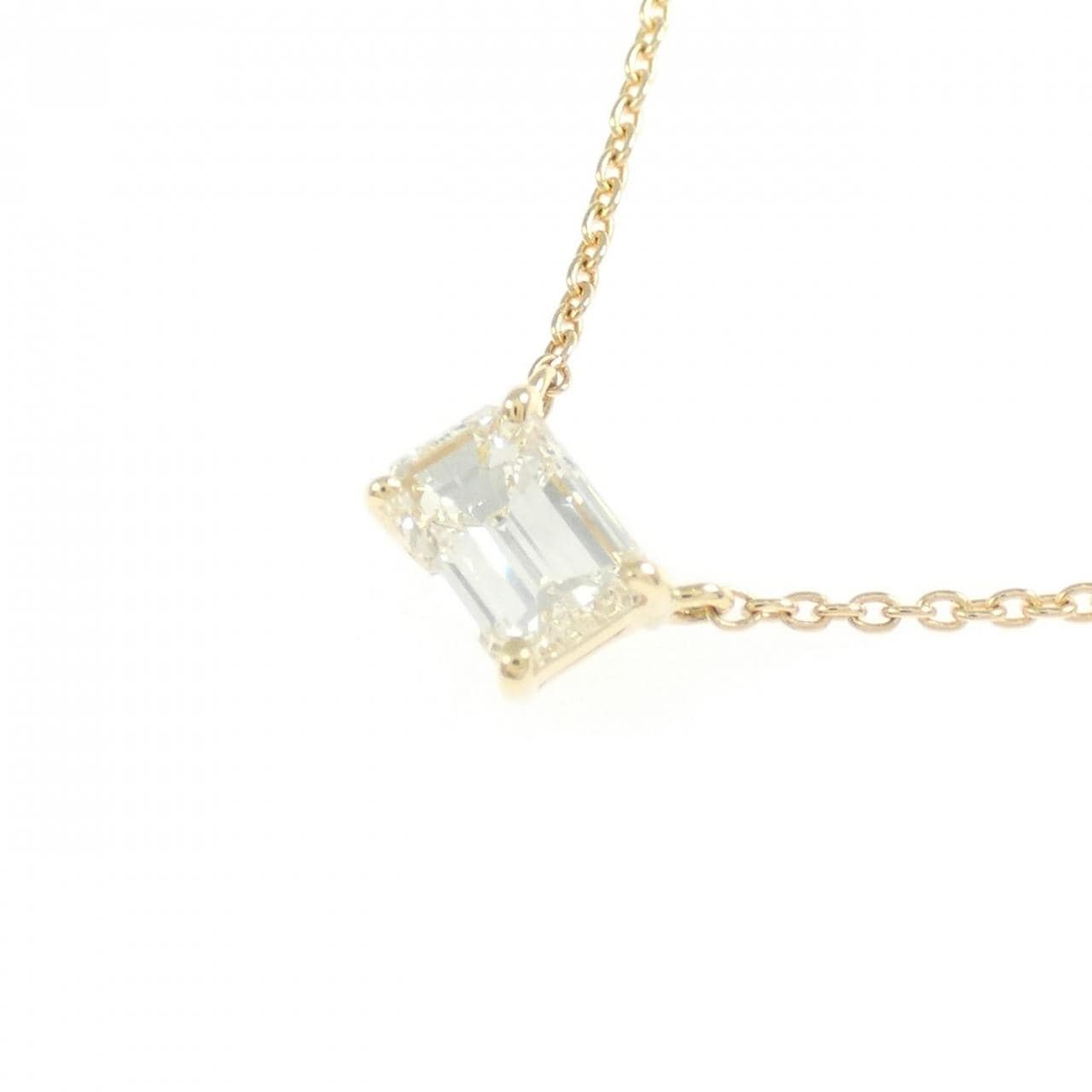 【リメイク】K18YG ダイヤモンド ネックレス 0.449CT J VS2 エメラルドカット